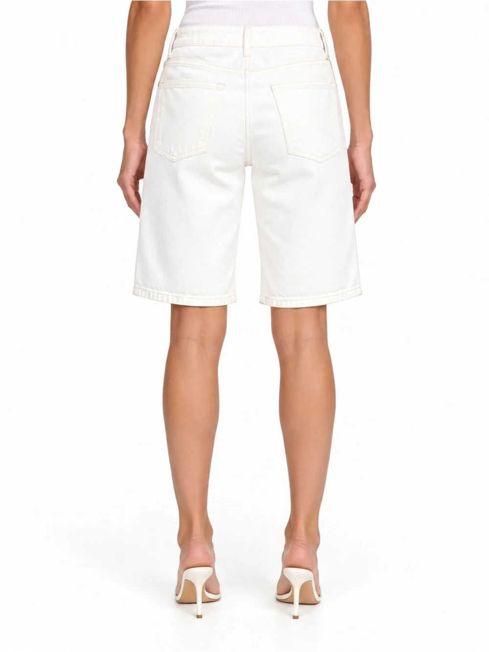 Citizens of Humanity White Stretch Bermuda Shorts 25 USA